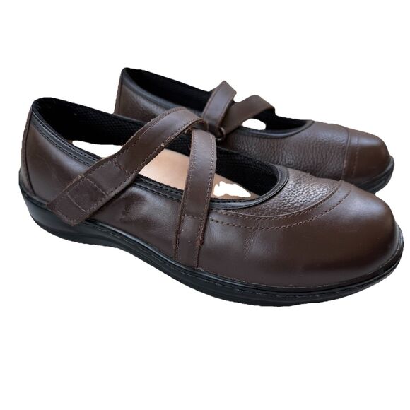 Orthofeet Shoes - Orthofeet Shoes Womens Size 8.5 Medium Black Leather Upper Mary Jane Comfort